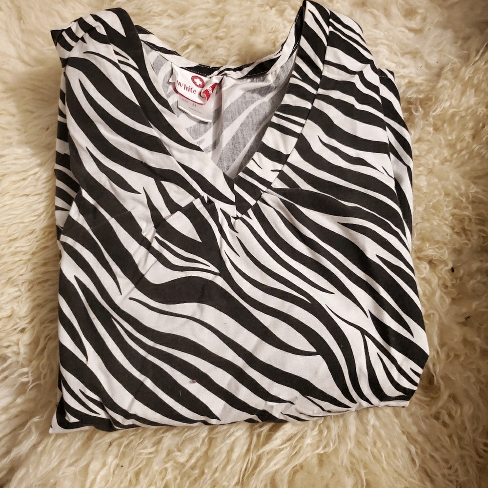 Women's scrub top zebra print